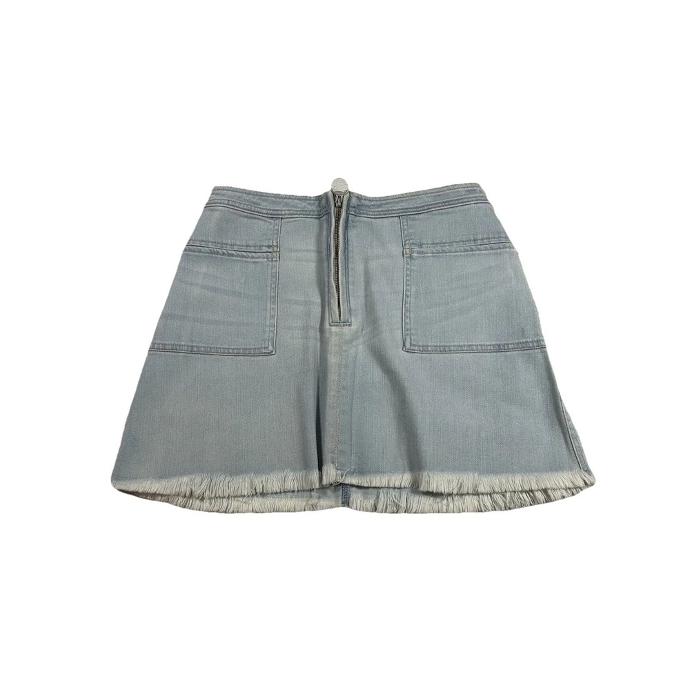 Abercrombie Fitch Blue Denim Skirt Size 10 Raw Hem Light Wash Barn Farm Ranch